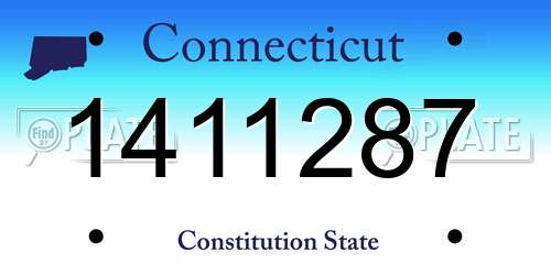 1411287 Connecticut License Plate