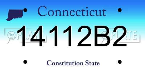14112B2 Connecticut License Plate