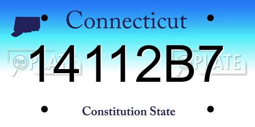14112B7 Connecticut License Plate