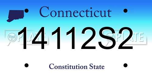 14112S2 Connecticut License Plate