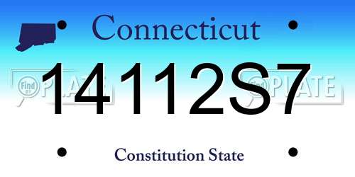 14112S7 Connecticut License Plate
