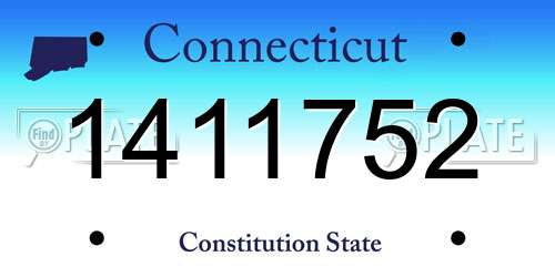 1411752 Connecticut License Plate