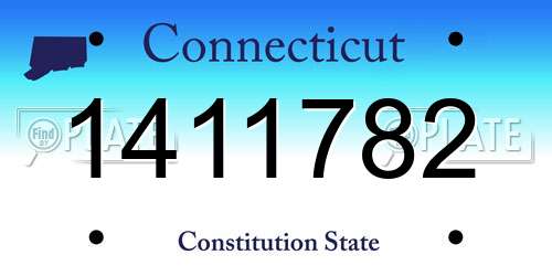 1411782 Connecticut License Plate