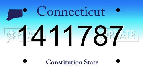 1411787 Connecticut License Plate