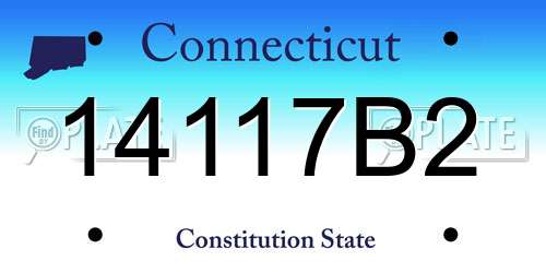 14117B2 Connecticut License Plate