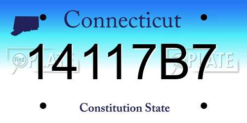 14117B7 Connecticut License Plate