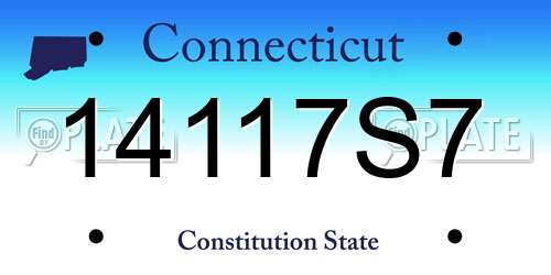 14117S7 Connecticut License Plate
