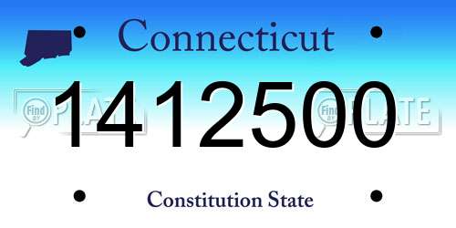 1412500 Connecticut License Plate