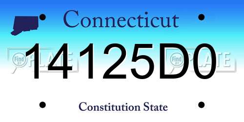 14125D0 Connecticut License Plate