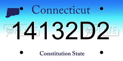 14132D2 Connecticut License Plate