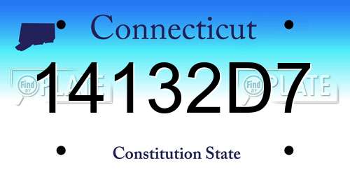 14132D7 Connecticut License Plate