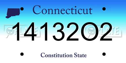 14132O2 Connecticut License Plate