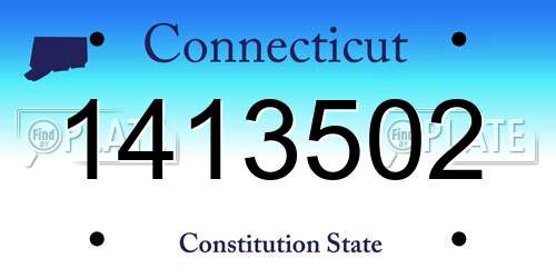 1413502 Connecticut License Plate