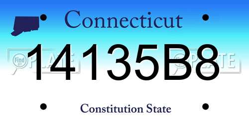 14135B8 Connecticut License Plate
