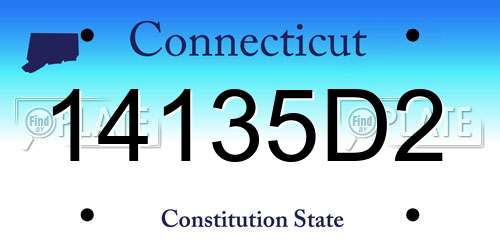 14135D2 Connecticut License Plate