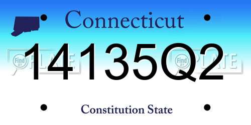 14135Q2 Connecticut License Plate