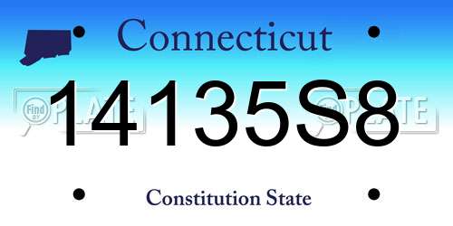 14135S8 Connecticut License Plate