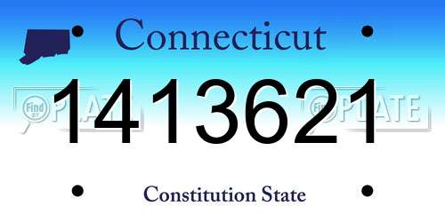 1413621 Connecticut License Plate