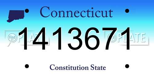 1413671 Connecticut License Plate