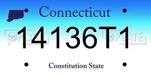 14136T1 Connecticut License Plate