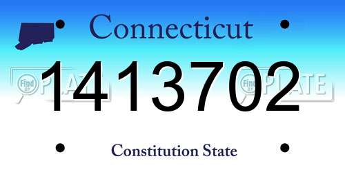 1413702 Connecticut License Plate