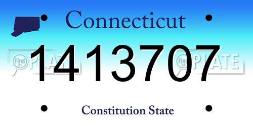 1413707 Connecticut License Plate