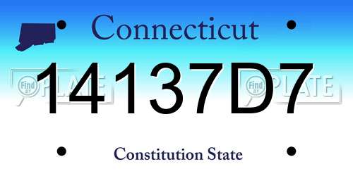 14137D7 Connecticut License Plate