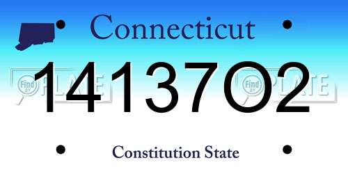 14137O2 Connecticut License Plate