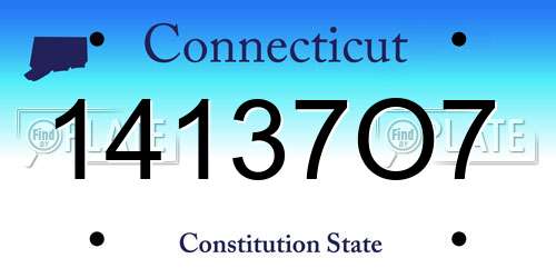 14137O7 Connecticut License Plate