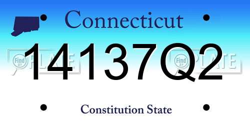 14137Q2 Connecticut License Plate