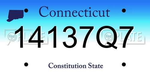 14137Q7 Connecticut License Plate