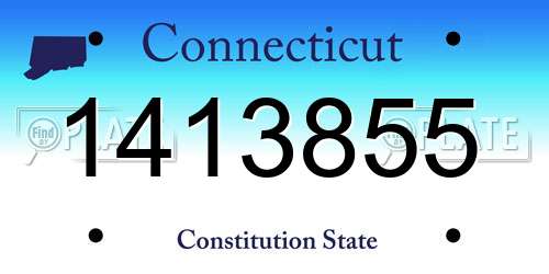 1413855 Connecticut License Plate