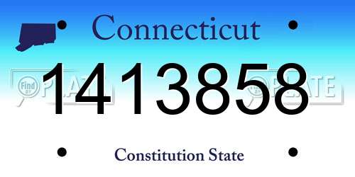 1413858 Connecticut License Plate