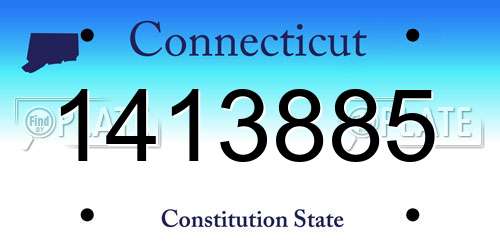 1413885 Connecticut License Plate