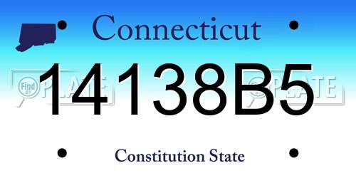 14138B5 Connecticut License Plate