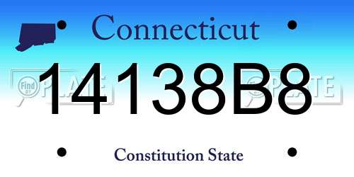 14138B8 Connecticut License Plate