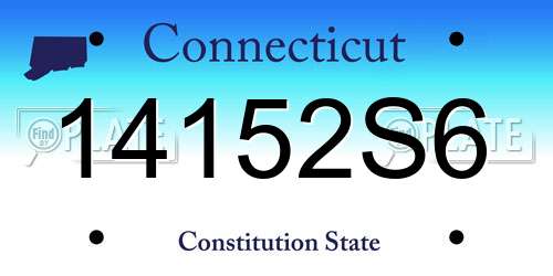 14152S6 Connecticut License Plate