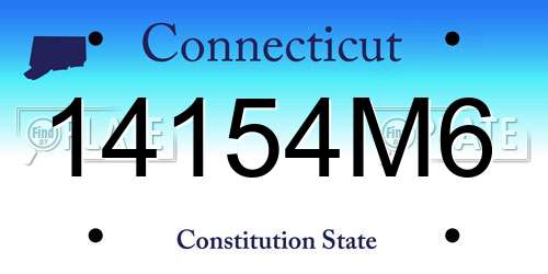 14154M6 Connecticut License Plate