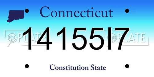 14155I7 Connecticut License Plate
