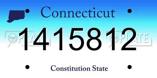 1415812 Connecticut License Plate