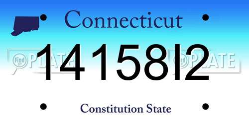 14158I2 Connecticut License Plate