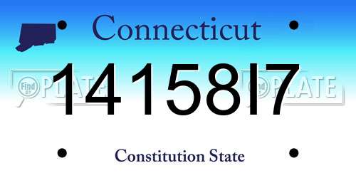 14158I7 Connecticut License Plate