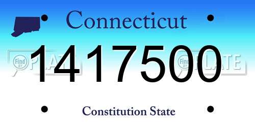 1417500 Connecticut License Plate