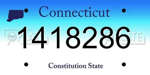 1418286 Connecticut License Plate