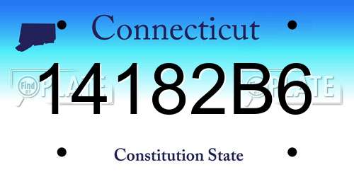14182B6 Connecticut License Plate