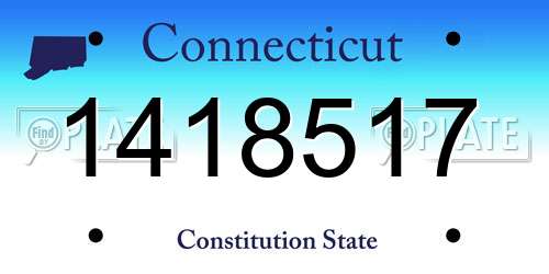 1418517 Connecticut License Plate