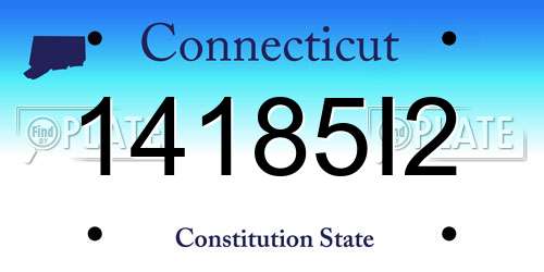 14185I2 Connecticut License Plate