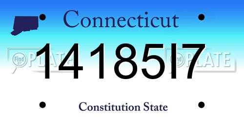 14185I7 Connecticut License Plate