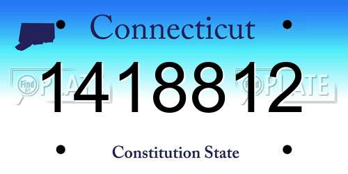 1418812 Connecticut License Plate