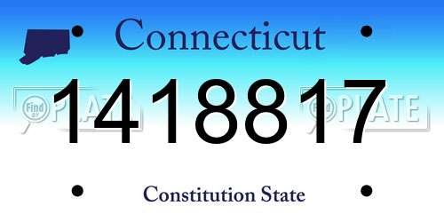 1418817 Connecticut License Plate